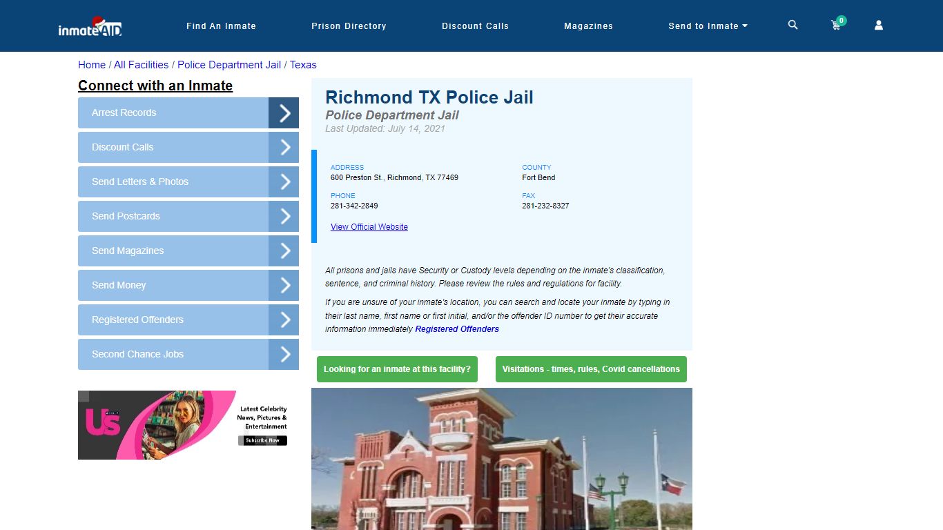 Richmond TX Police Jail & Inmate Search - Richmond, TX